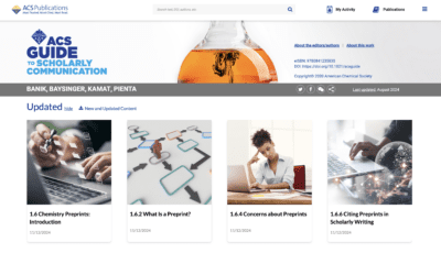 A screenshot of the ACS Guide's table of contents page, highlighting the recent updates.